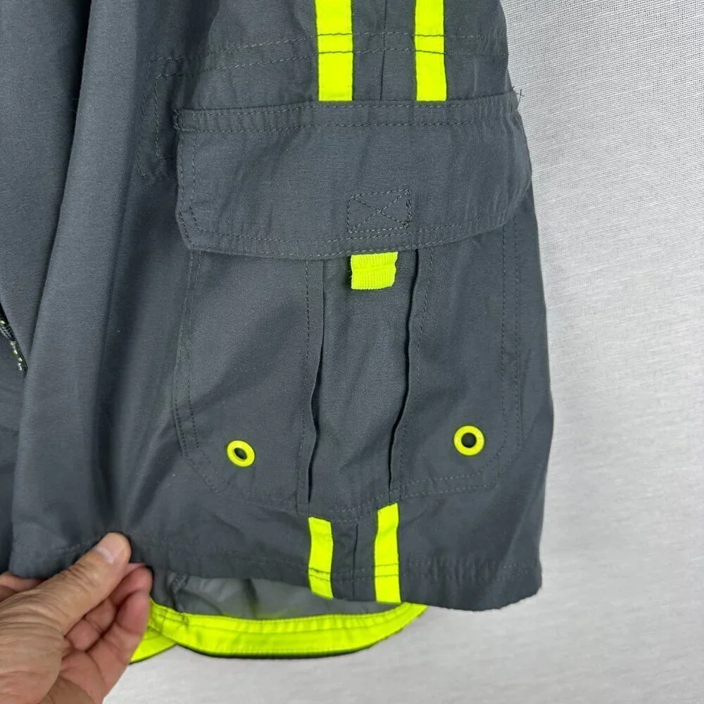 OCEAN PACIFIC OP LINED SWIM TRUNKS SHORTS MEN'S SIZE XL 40-42 GRAY GREEN NEON